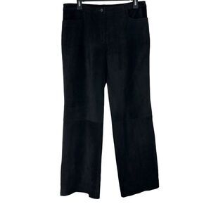 Vintage 90’s Worth 100% Suede Leather Black Pants Womens 10 Grunge Biker